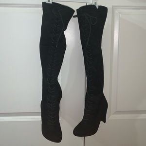 Charlotte Russe black thigh high boots